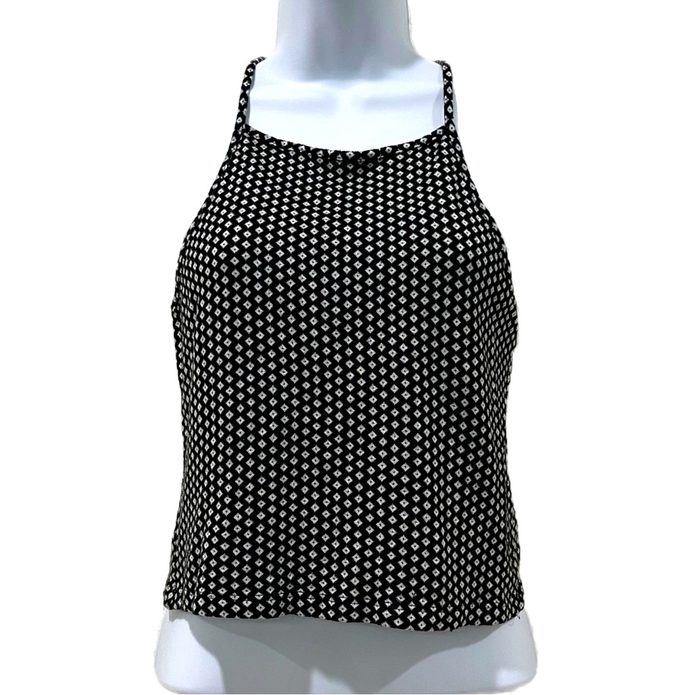 Brandy Melville Squared Neck Black/White Cropped Camisole | OS